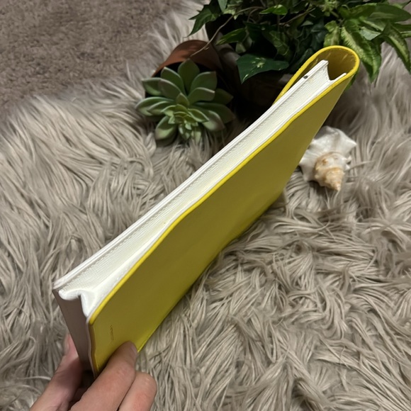 Anthropologie Tech Pouch-Snap Top Organizer-Yellow/White-GUC-A Few Marks - Picture 5 of 16